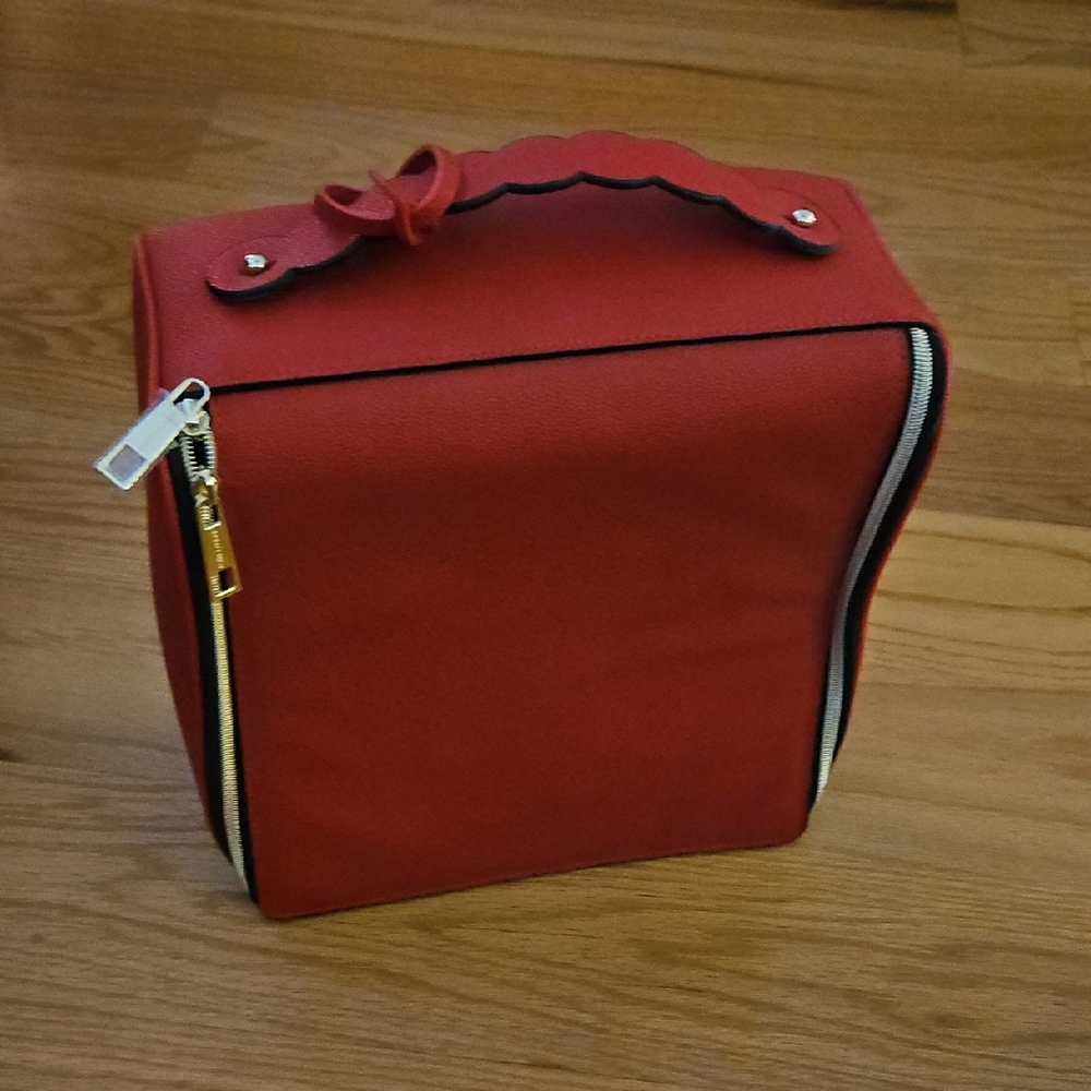 Estee Lauder Red Cosmetic Bag with Bow Handle